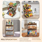 Fruit Basket, Fruit Bowl, 2 Tier Fruit Basket for Kitchen, Fruit Stand Storage Holder, Heavy Duty/Multipurpose/Large Capacity for Fruit, Vegetables, Bread Storage (Walnut, 3 Tier)