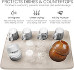 Bellemain XXL Dish Mat 24" x 17" ( LARGEST MAT ) Microfiber Dish Drying Mat , Super absorbent ( Ivory )