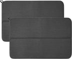 2 Pack Dish Drying Mat, Absorbent Microfiber Dish Drying Mats for Kitchen Counter, 16*24 inch Large Size Dish Drying Pads for Sink, Counterops
