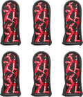 New Star Foodservice 1028744 Commercial-Grade Hot Skillet Handle Cover Holder, Hot Handle Holders/Mitts, Red Peppers Pan Cotton Handle Sleeve, Set of 6