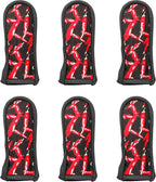 New Star Foodservice 1028744 Commercial-Grade Hot Skillet Handle Cover Holder, Hot Handle Holders/Mitts, Red Peppers Pan Cotton Handle Sleeve, Set of 6