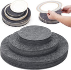 Imncya Plate Separators Storage, Set of 60 and 3 Different Size, Thick and Premium Soft Felt Plate Dividers for China, Dish, Coffee Saucers Protecting and Stacking - Grey