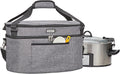 HOMEST Slow Cooker Bag for Crock-Pot 6-8 Quart, Insulated Travel Carrier with Easy to Clean Lining, Carry Case with Top Zip Compartment and Accessory Pocket