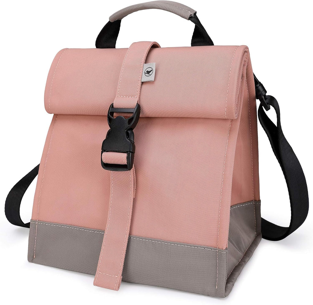 SUNNY BIRD Insulated Lunch Bag Pink Lunch Box Small Cooler Bag for Women, Girls, Adults and Teens (Pink)