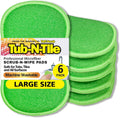 Tub-N-Tile by Tuff-Scrub, Large, 6-Pack, Microfiber, Scrub-N-Wipe Pad, Multi-Surface, Non-Scratch, Dual-Sided, Scrubber for Tubs, Tiles, Sinks – Machine Washable, Durable Kitchen Sponge
