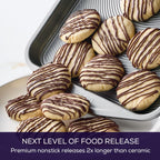 Circulon Total Bakeware Set Nonstick Cookie Baking Sheets, 2 Piece, Gray