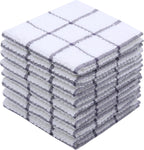 Cotton Grid Dish Cloths, Terry Cleaning Rags, 12 x 12 Inches, Light and Soft, Quick Drying Dish Rags, 8pc/Set (Purple)