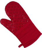 Sticky Toffee 9-Piece Kitchen Set – Red 100% Cotton Terry Dish Towels, Dishcloths, Oven Mitts, and Pot Holders with Non-Slip Silicone, Oeko-Tex Cotton