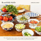 MACKENZIE-CHILDS Enamel Everyday Bowl, Serving Bowl for Entertaining, Small, Gray-and-White Sterling Check, Set of 1