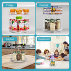 Sorbus 9 Inch 2 Tier Clear Lazy Susan Organizer, Turntable Organizer for Spice Organization for Cabinet, Lazy Susan Turntable for Kitchen, Home, Office, Closet, Laundry Room Organization (2 Pack)