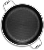 HexClad Hybrid Nonstick 12-Quart Stockpot with Tempered Glass Lid, Stay-Cool Handles, Dishwasher-Friendly, Oven-Safe Up to 900°F, Induction Ready, Compatible with All Cooktops