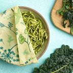 Bee's Wrap Vegan Beeswax Wraps for Food - Vegan Herb Garden 3 Pack (S, M, L) Made in USA Reusable & Organic Food Wraps, Sandwich Wrap & Bowl Covers - Eco Alternative to Aluminum Foil & Plastic Wrap