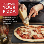 IMPRESA Pizza Steel for Oven - 14 x 14 x 0.25 in Black Carbon Steel - Fast Heat Retention for Crispy Crust - Nonstick Surface with Pizza Stone & Pan Performance