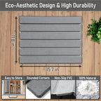 Stone Drying Mat for Kitchen Counter - Grey 12x16In Dish Drying Mat - Foldable Diatomite Stone Dish Rack - Absorbent Diatomaceous Earth Non-Slip Tray for Bathroom