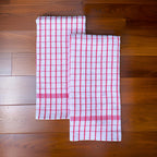 AMOUR INFINI Kitchen Towels Set of 4 - Highly Absorbent, Super Soft Terry Cotton 20x28 Inch Dish Towels with Hanging Loop - Hand & Tea Towels for Cleaning & Drying Dishes (Pink)