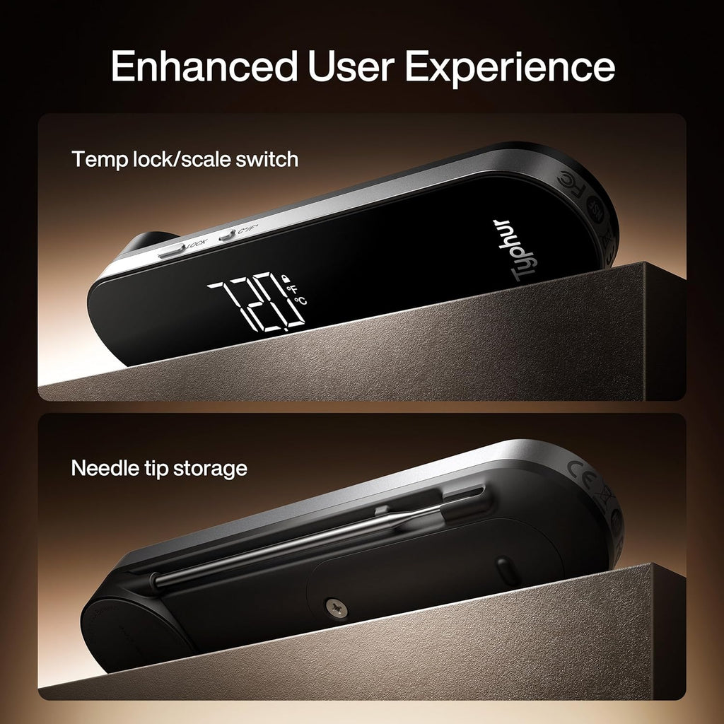InstaProbe Core 0.5 Sec Instant Read Meat Thermometer Digital with Readable Display in Sunlight for Cooking, Professional Thermometer with IP67 Waterproof for Grill, BBQ, Cooking, Smoker