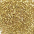 Weraru Edible Gold Sprinkles Pearl Mix Candy Mixing Size Baking Edible Cake Decorations Cupcake Toppers Cookie Decorating Celebrations Wedding Shower Party Chirstmas Supplies 130g/ 4.6oz