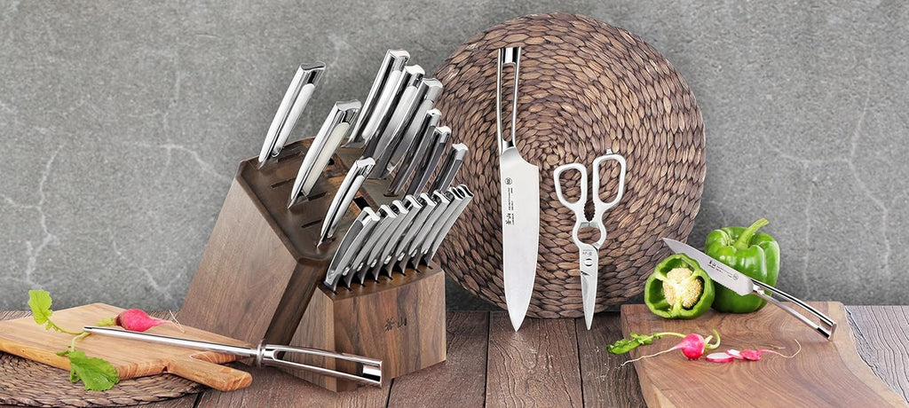 Cangshan N1 Series 1022377 23-Piece German Steel Forged Knife Block Set, Walnut Block