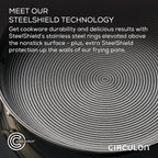 Circulon Clad Stainless Steel Frying Pans/Skillet Set with Hybrid SteelShield and Nonstick Technology, 10 Inch and 8.5 Inch, Silver