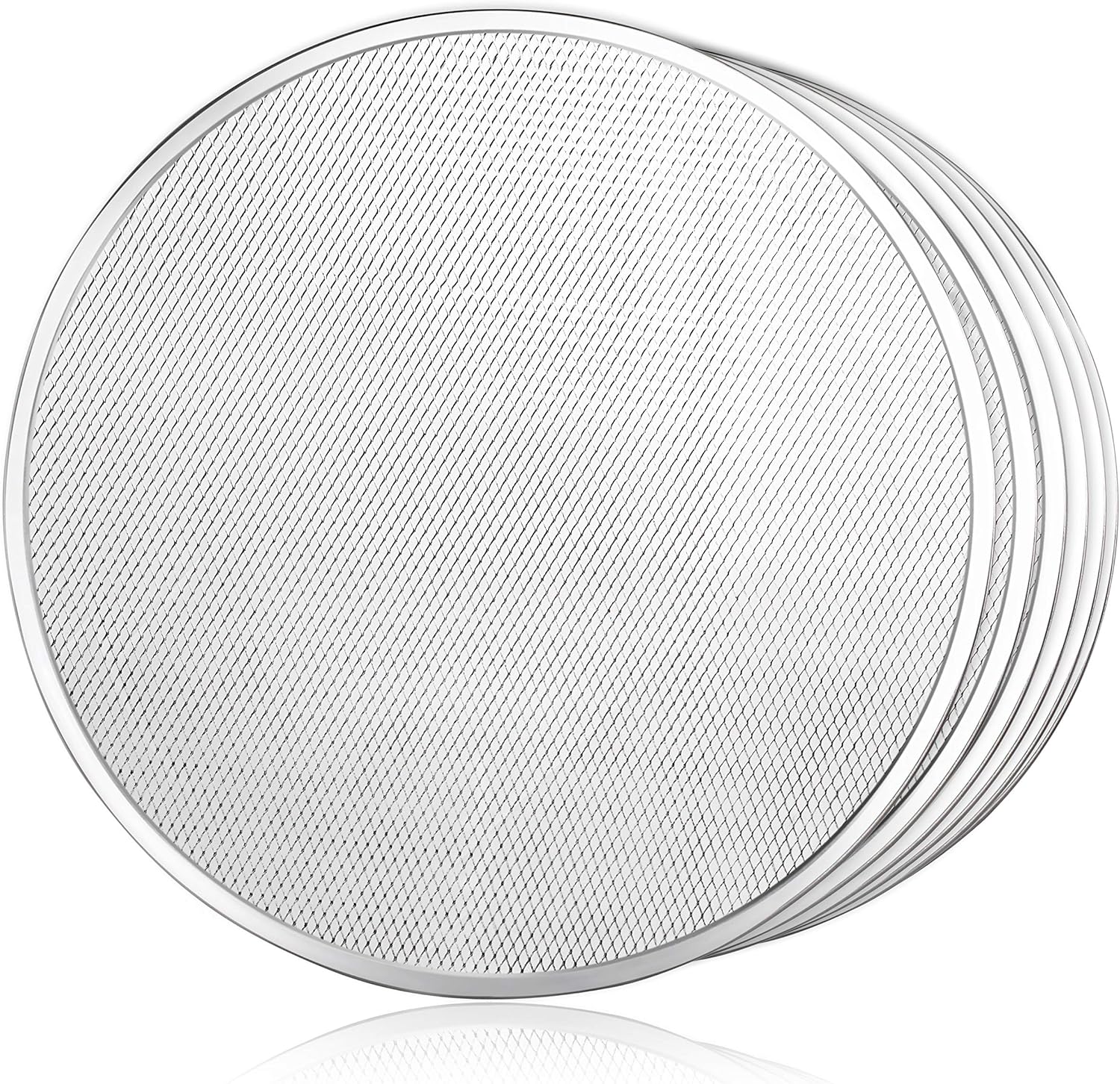 New Star Foodservice 50998 Restaurant-Grade Aluminum Pizza Baking Screen, Seamless, 20-Inch, Pack of 6