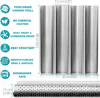 Anaeat Nonstick Perforated French Bread Baking Pan, 15"X 13" Premium Toast Mold, Silver