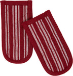 Sticky Toffee Pan Handle Covers for Cast Iron Skillet, Set of 2, Red Heat Resistant Sleeves, 3 x 6 in, Oeko-Tex Cotton Hot Pot Holders