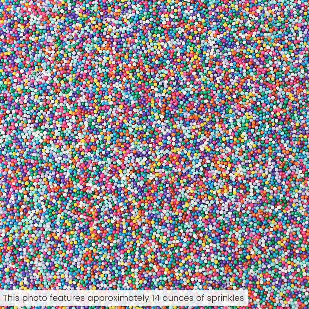 Sprinkle Pop Cool Rainbow Nonpareil Sprinkle Mix| with hues of Blue Purple Pink Non Pareil Sprinkles| Decorating Nonpareils Made in USA for Birthday Cupcakes Donuts Cakes Cookies, 4oz