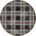 MACKENZIE-CHILDS Enamel Serving Platter, Decorative Serving Platter for Food, 16 Inches, Black Tartan
