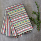 Urban Villa Kitchen Towels Blue Multi Dobby Stripes Premium Quality 100% Cotton Dish Towels Mitered Corners Ultra Soft (Size: 20x30 Inches) Highly Absorbent Bar & Tea Towels (Set of 6)