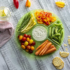 Plasticpro 6 Sectional Round Plastic Serving Tray/Platter (4, Green)