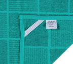 AMOUR INFINI Kitchen Towels Pack of 4 Absorbent, Quick Drying Premium Terry Cotton Dish Towel with Hanging Loop 16x28 Inch Hand & Tea Towels (Teal)