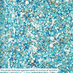 Sprinkle Pop Glass Slipper Princess Sprinkle Mix| Blue White Sprinkles with ~10 Frozen Shoe Wafer Paper and Silver Dragees| Girl Sprinkles Made in USA for Decorating Birthday Cupcakes Cake Donuts, 2oz