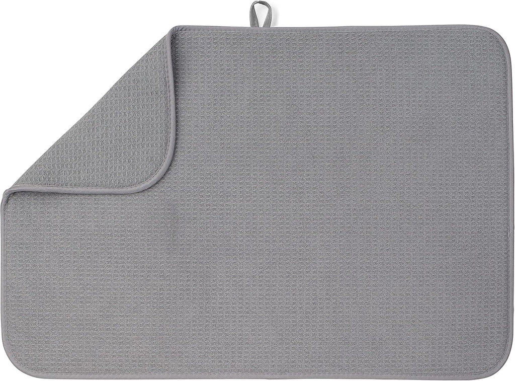 Bellemain XXL Dish Mat 24" x 17" ( LARGEST MAT ) Microfiber Dish Drying Mat , Super absorbent ( Gray )