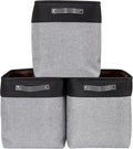 DECOMOMO Extra Large Storage Baskets 54.5L Fabric Storage Bins for Organizing Linen Closet, Toys, Nursery (Grey and Black, XXXL - 3 pack)