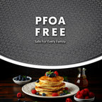 Crepe Pan,12 in Nonstick Crepe Pan, Stainless Steel Flat Skillet,Non Stick Dosa Tawa Comales Para Tortillas Pancake Pan,Dishwasher and Oven Safe Cookware,Induction Compatible, PFOA Free