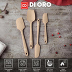 DI ORO Silicone Spatula Set - Rubber Kitchen Spatulas for Baking, Cooking, & Mixing - 600°F Heat-Resistant & BPA Free Silicone Scraper Spatulas for Nonstick Cookware - Dishwasher Safe (4pc, Clay)